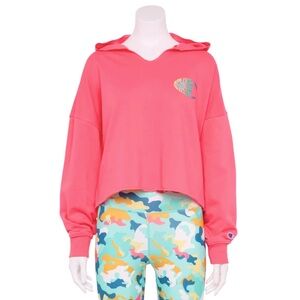 Women’s Champion Campus French Terry Hoodie Peachy Pink Size L NWT